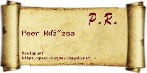 Peer Rózsa névjegykártya